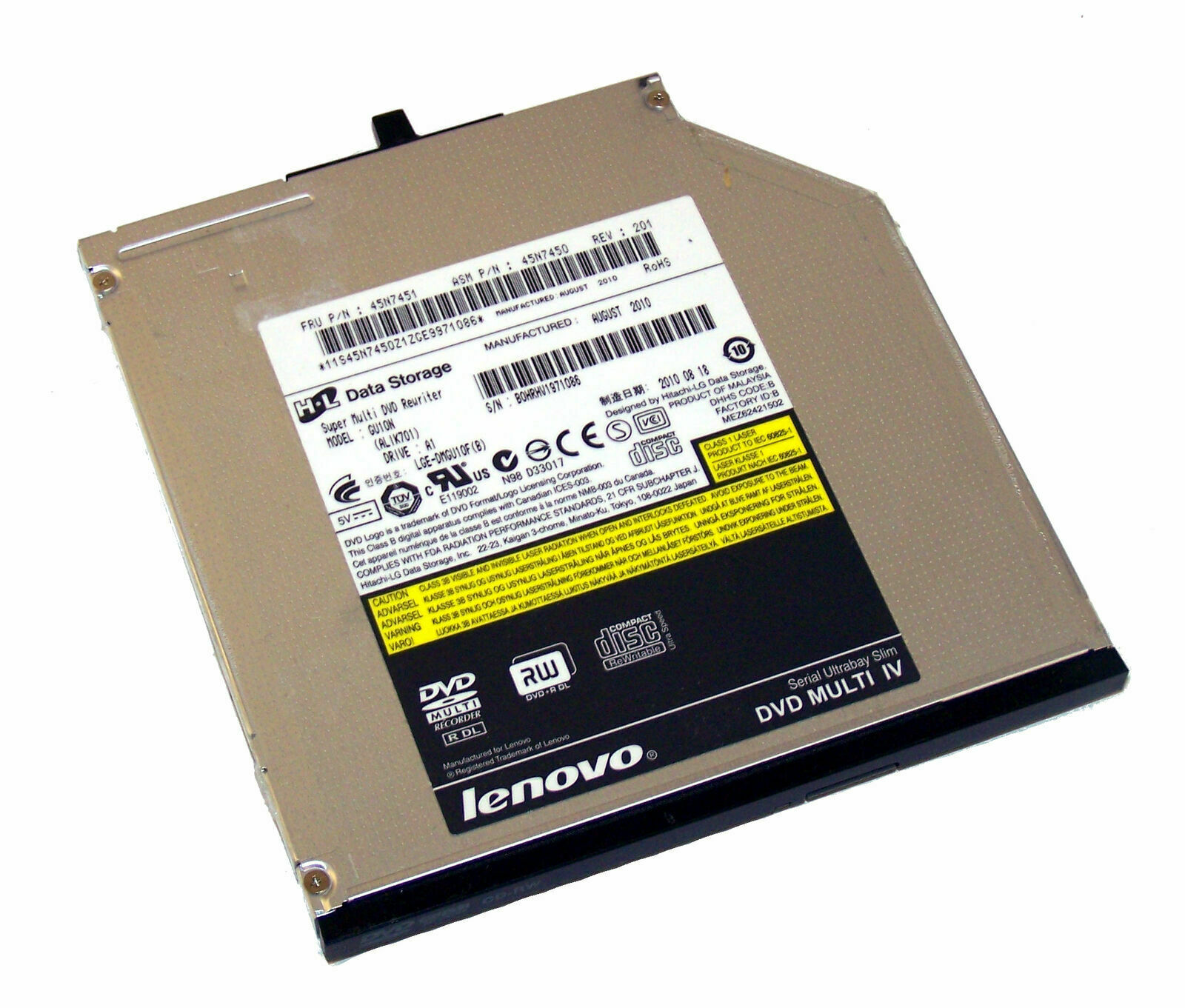 IBM Lenovo DVDRW Drive for Thinkpad T400 T410 T410s T430s W500 W700 R500 45N7457 Used A
