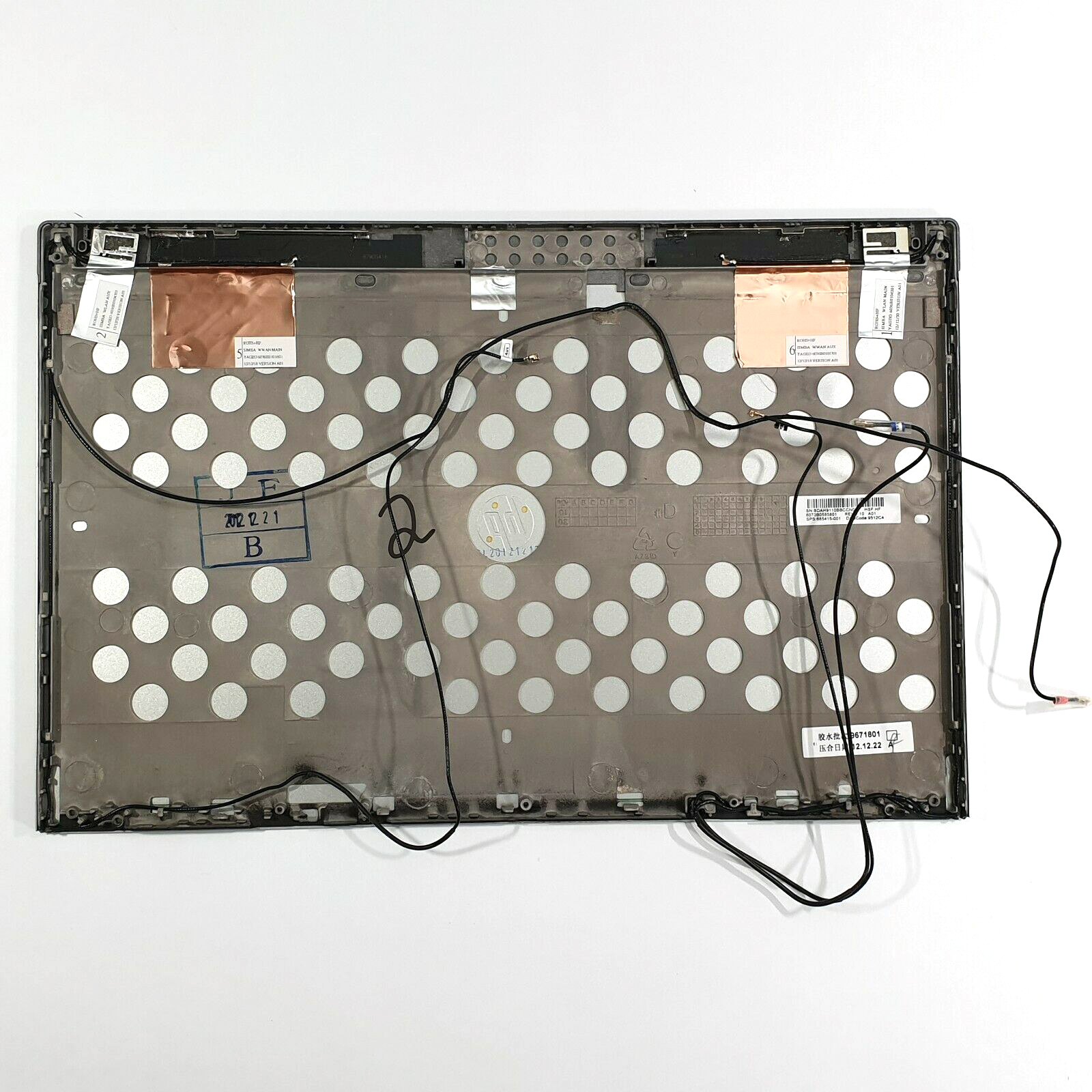 HP EliteBook 2570p LCD Back Cover Top Lid 685415-001 685507-001 with Webcam Hinges,Lcd Flex  and wifi cable assembly  Used A