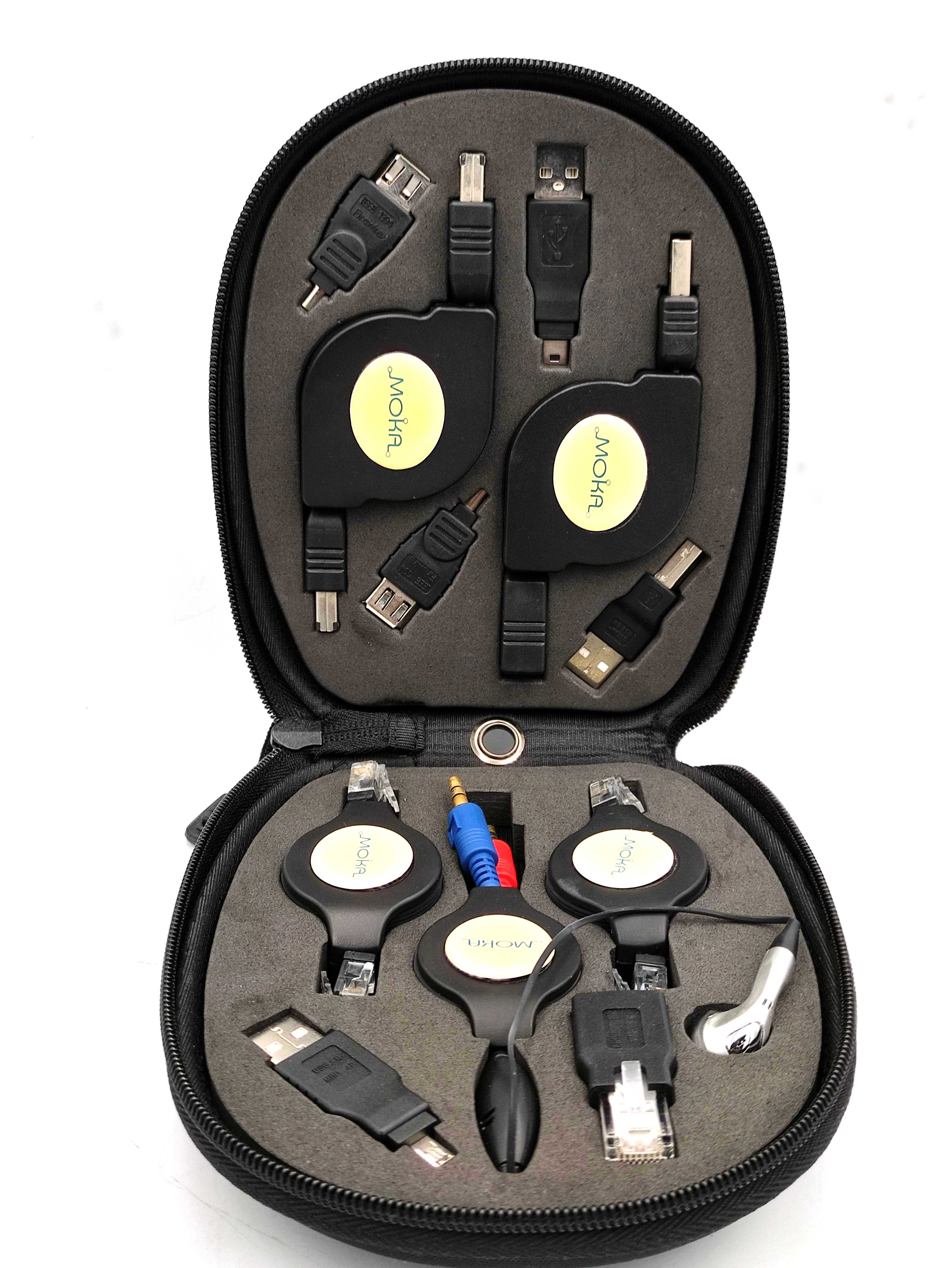 Moka Retractable Cable Set (MK-SK-C001) USB, IEEE1394 ,LAN ,Model ,Headset New