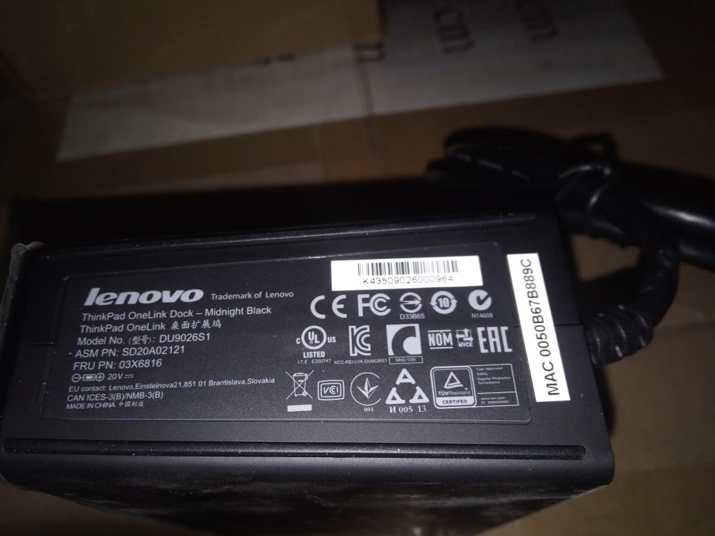 Lenovo DU9026S1 Docking Station Used A