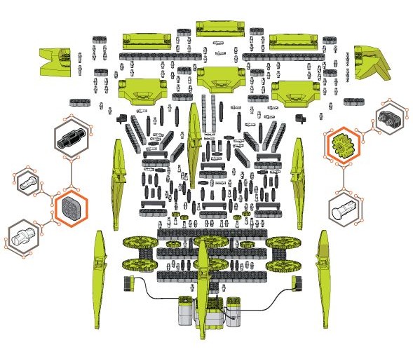 Scarab vex Robotics Kit Science Build Parts 250+ Pieces