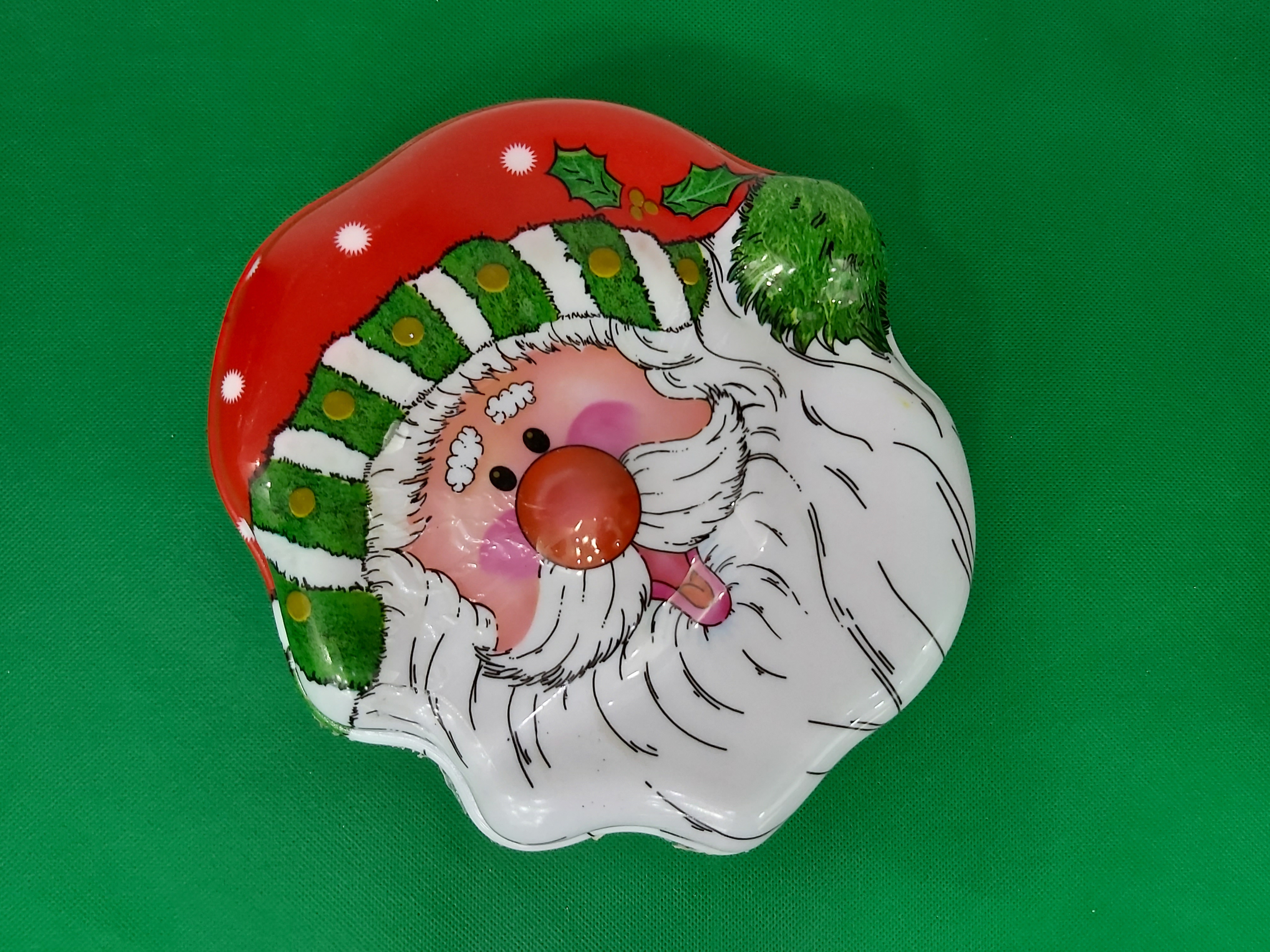 Snow White Santa Head Plastic Food Container 