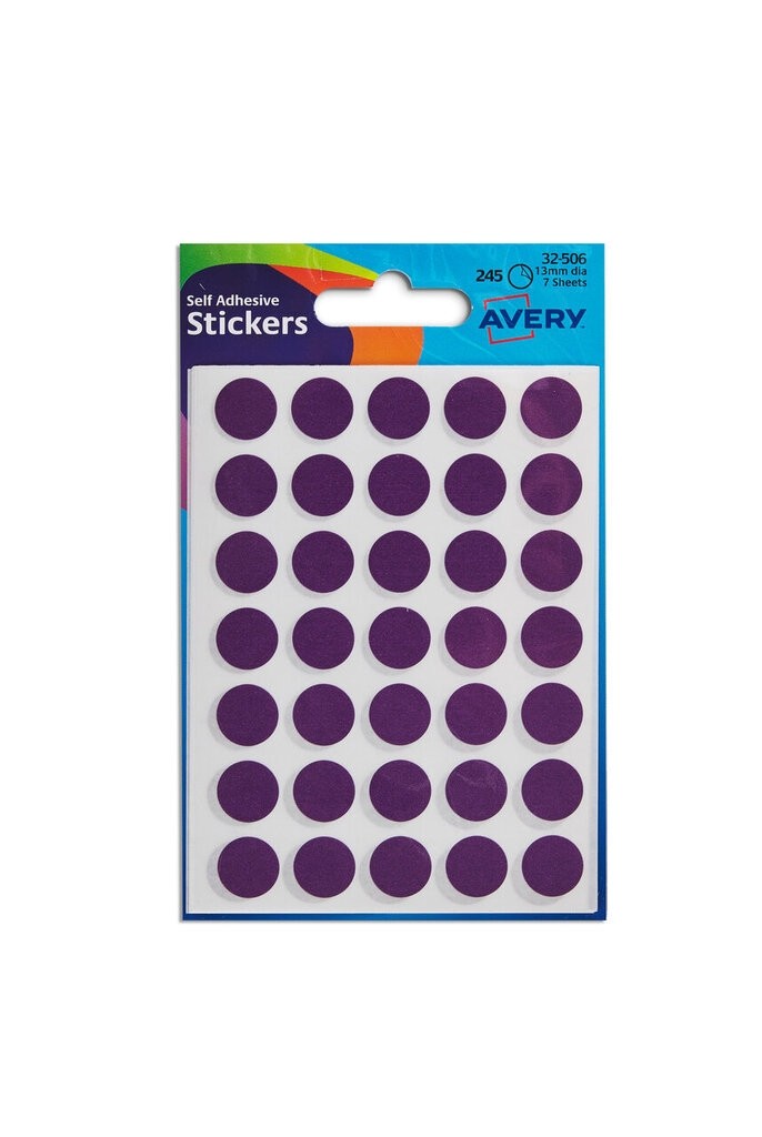 Avery Stickers 32 506 Purple 13Mm 245 Dots