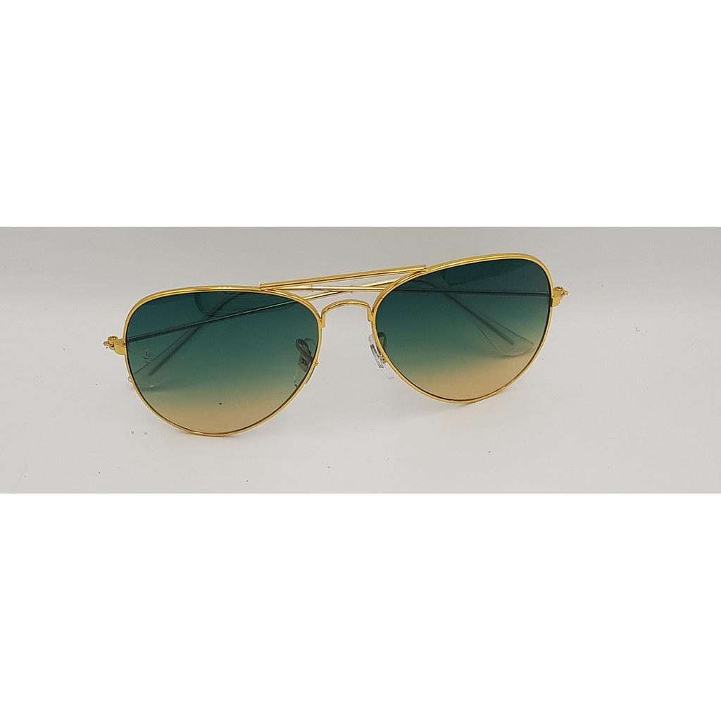 Lux Lenses UK SunGlasses Model OS12016F Gold Green Aviator Metal