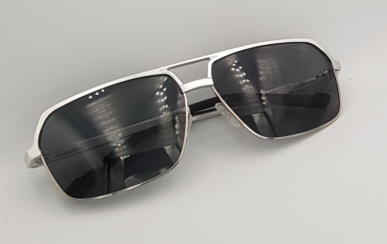 Lux Lenses UK SunGlasses Model WPF 8549 Black SIlver Wayfarer Style Plastic