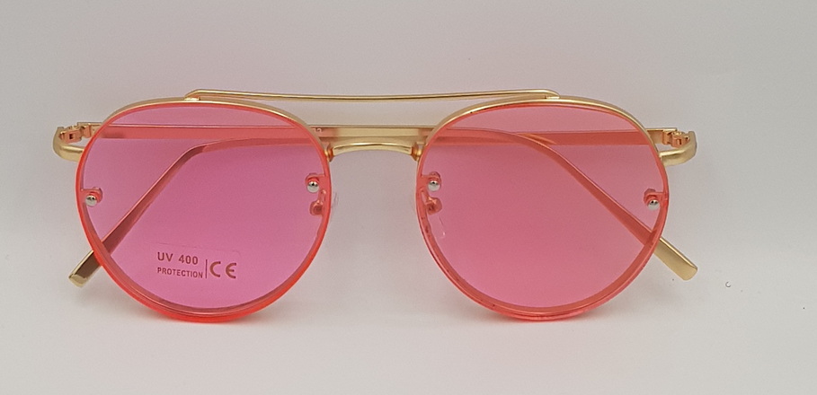 Lux Lenses UK SunGlasses Model 34635 Pink Round Metal