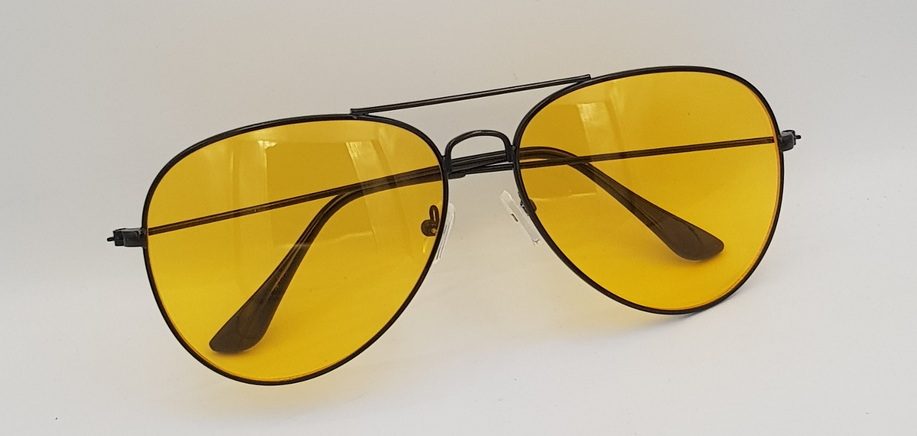 Lux Lenses UK SunGlasses Model 3024 Yellow Aviator Metal