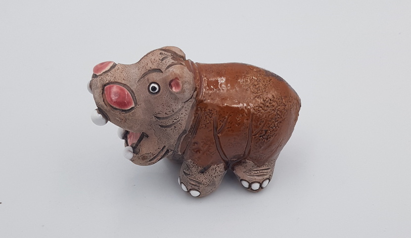 Articiones Hippo Handmade Figurine  Ceramic New 5cm 7cm 3cm