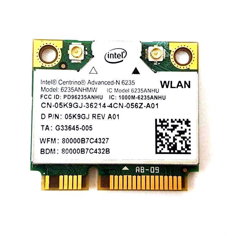 Dell 5K9GJ WiFi Card Intel Centrino N 6235 Mini PCI E 300Mbps 802.11abgn Half Height Bluetooth 4.0 XPS 14 Used A
