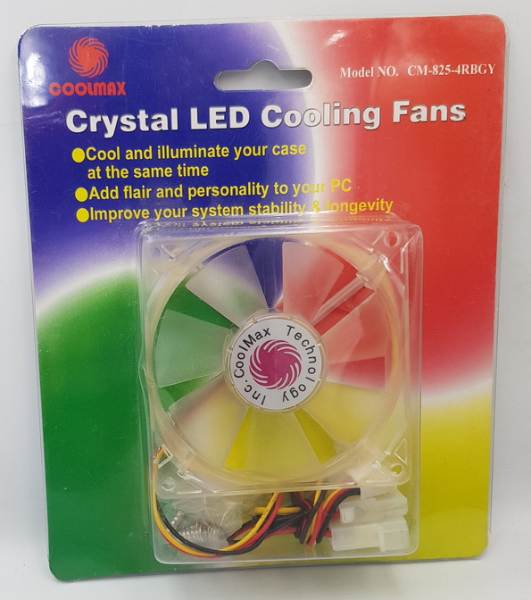 Coolmax Crystal LED Cooling Fan Pc Fan New 80mm