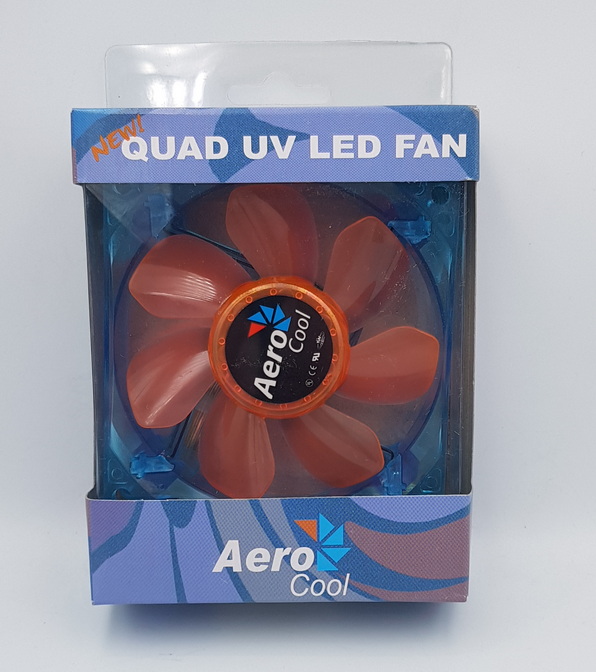 Aero Cool Quad UV LED Fan Blade Orange Pc Fan New Yes 80mm