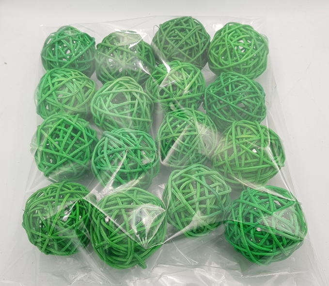 Green Wicker Rattan Balls Home Christmas Wedding Party Decorative Crafts 16Pcs