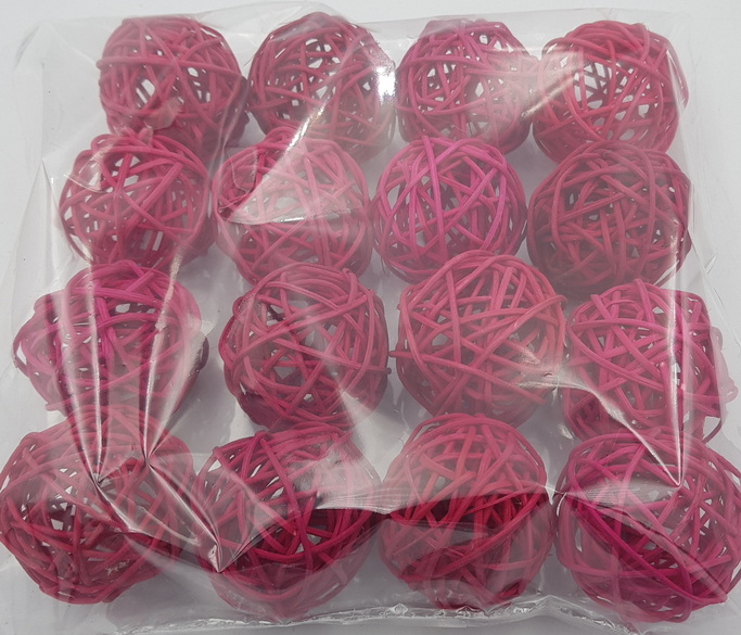 Rose Wicker Rattan Balls Home Christmas Wedding Party Decorative Crafts 16Pcs