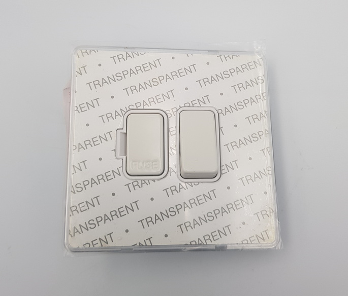 Ultimate Screwless Flat Plate Switched Fused Connection Transparent 13A 230 V AC