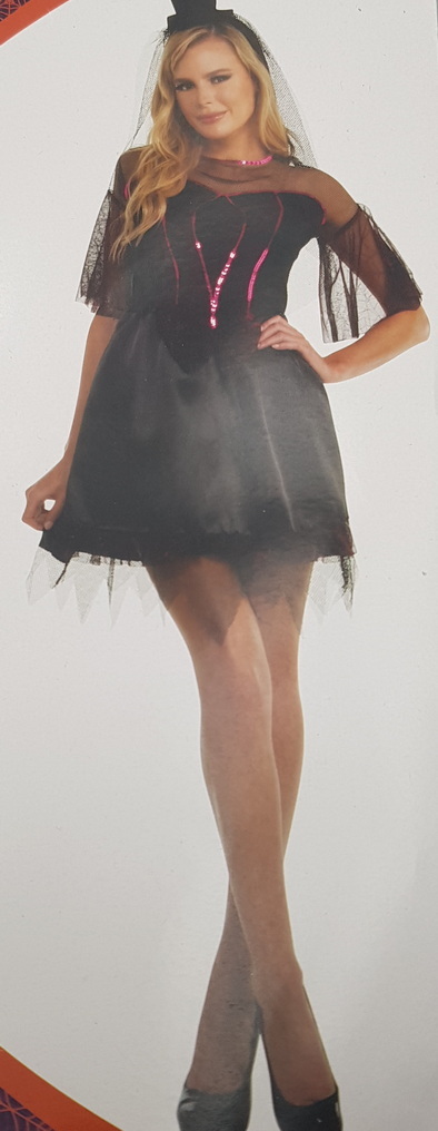Carnival Costume Dark Widow Headband Dress Small