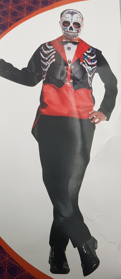 Carnival Costume Day Of The Dead Mask Top L XL