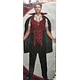 Carnival Costume Dracula Vest Pants Cap Medallion Teeth XL