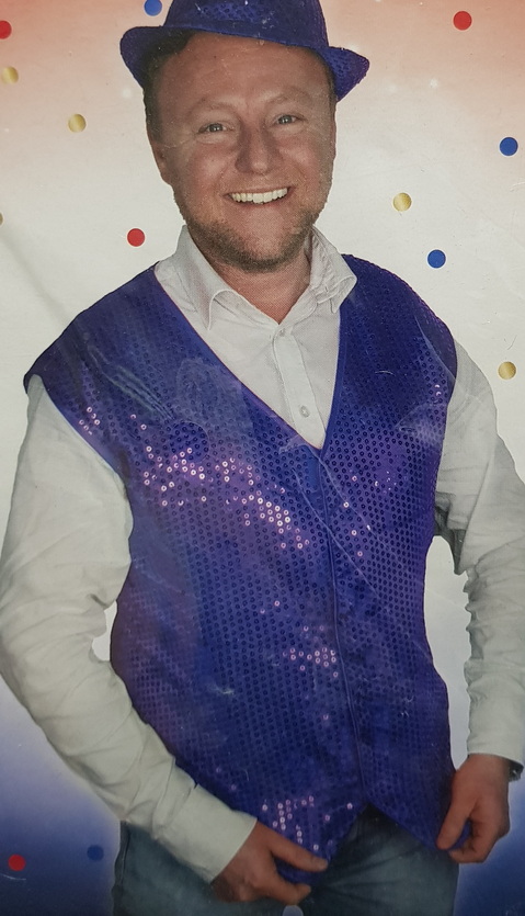 Carnival Costume Gilet Feest Gilet Glitter Blue One Size
