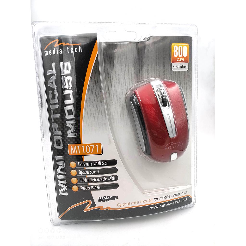 Media Tech MT1071 Small Optical Mouse Red color New