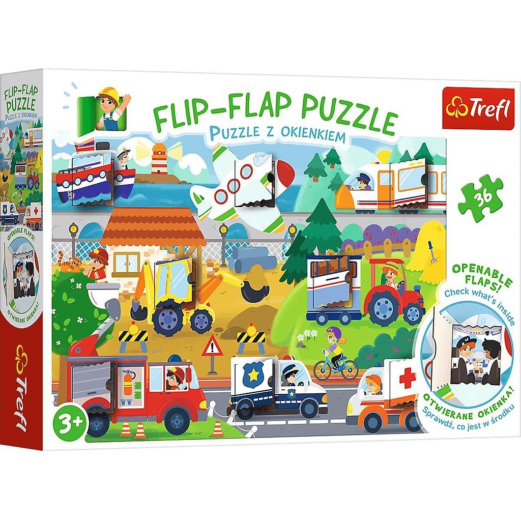 Flip Flap Transport Puzzle 36Pcs