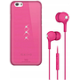 White Diamonds Crystal Earphones & Crystal Case Pink iPhone 6