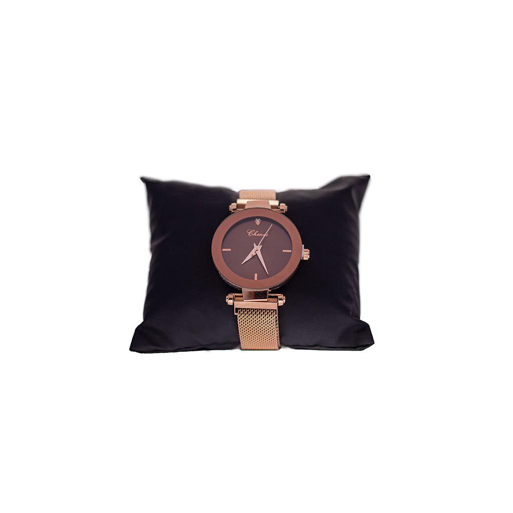 Elegant Rose Gold Brown Watch 