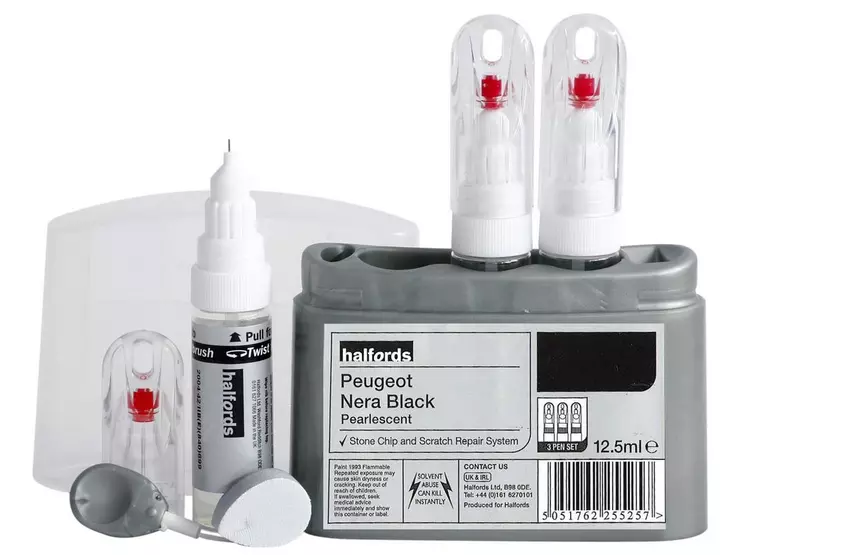 Halfords scratch chip repair for Peugeot Nera Black 255252