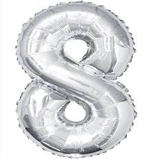 Kaleidoscop Foil Ballon Number 8 Solid Colour Toy