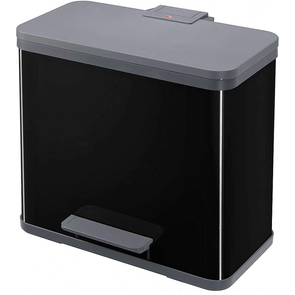 Hailo 3 Bins Garbage Bin Κάλαθος Σκουπιδιών Stainless Steel Black 27L