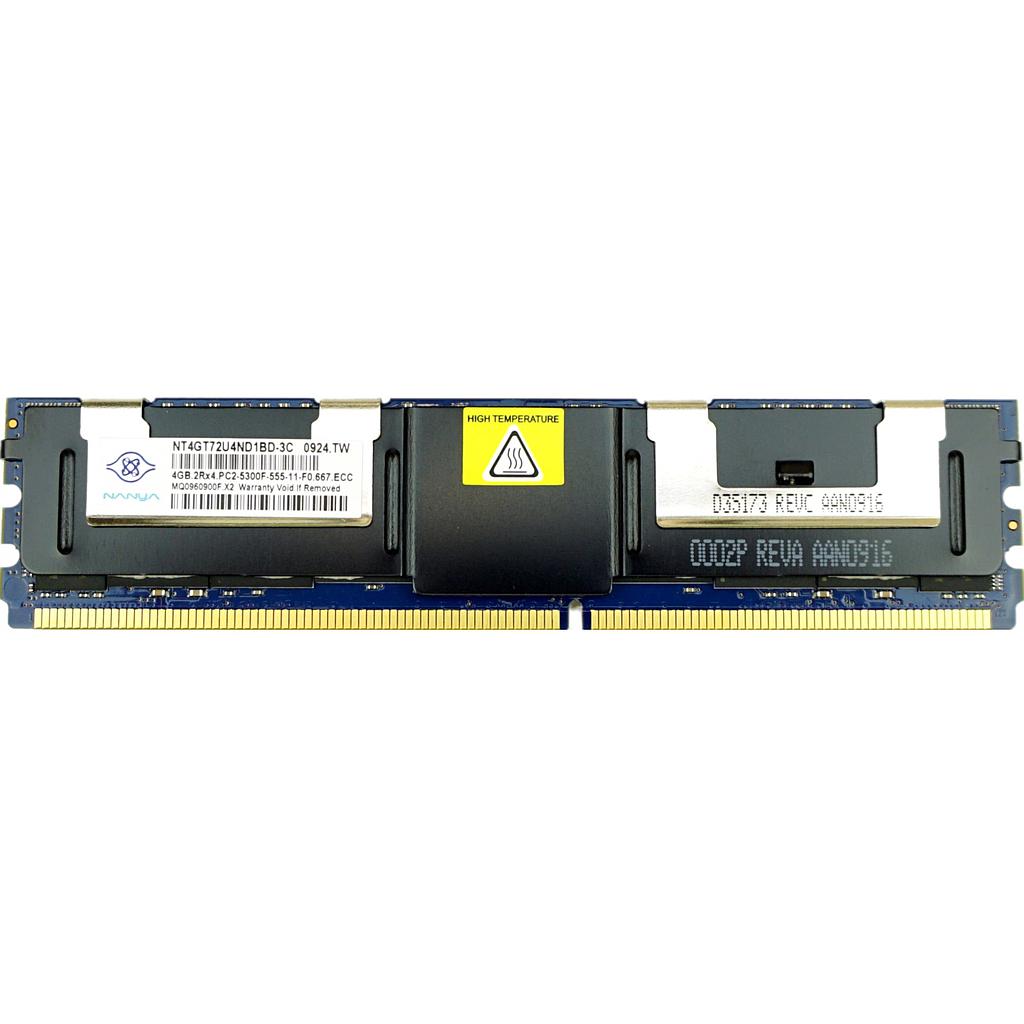 Nanya NT4GT72U4ND1BD-3C PC2-5300F--55-11-FD-667.ECC Used A 4GB Server Memory